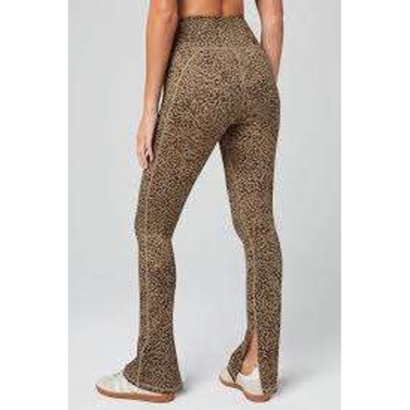 Fabletics Pants - NWT Fabletics PowerHold Define Split Hem Pant Leopard Print High Waist Leggings